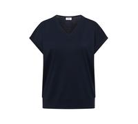 Cecil - Lässiges Basic T-Shirt mit V-Ausschnitt und überschnittenen Schultern blau - Gr. - XL