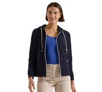 Kapuzensweatjacke CECIL, Damen, Gr. XXL (46), blau (urban dunkelblau), Sweatware, Obermaterial: 58% Baumwolle, 39% Polyester, 3% Elasthan. Futter: 100% Baumwolle, unifarben, lässig geschnitten hüftbed