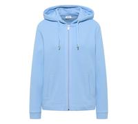 Cardigan CECIL, Herren, Gr. L (42), sporty light blau, Web, 80% Baumwolle, 15% Polyester, 5% Elasthan, unifarben, comfort fit normal, ohne Ausschnitt, Bündchen, Strickjacken, mit Kapuze (55680167-L) s