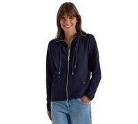 Cardigan CECIL, Damen, Gr. XS (36), blau (urban dunkelblau), Stoff, 77% Baumwolle, 20% Polyester, 3% Elasthan, unifarben, normal normal, hoch geschlossener Ausschnitt, abgesteppt, Strickjacken, mit St