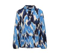 Cecil - Langarmbluse mit Allover-Muster und V-Ausschnitt blau - Gr. - M