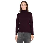 Cecil Langarmshirt in Rippstruktur Eggplant red M