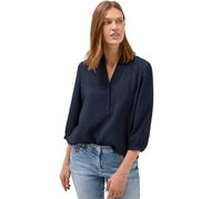 Klassische Bluse CECIL, Damen, Gr. S (38), urban dunkelblau, Web, Obermaterial: 84% Modal, 16% Polyester, unifarben, casual, regular fit Po-bedeckend, 3/4-Ärmel elastischer Bund, Blusen, mit abgerunde