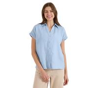 Kurzarmbluse CECIL, Damen, Gr. XL (44), fresh water blau, Web, 100% Leinen, unifarben, klassisch normal, Rundhals, Bündchen, Blusen, aus Leinen (63259910-XL) fresh water blau