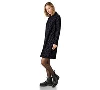 Midikleid CECIL, Damen, Gr. XXL46, US-Größen, blau (universal blau), Stoff, 50% Polyester, 50% Viskose, animal-print, normal kniefrei, hoch geschlossener Ausschnitt, Bündchen, Kleider, mit Leo-Muster 