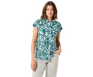 Cecil Linen_LI/CV Print Blouse Green Lagoon M