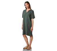 Cecil Linen_LI/CV_Solid Split Neck Dress balmy Khaki S