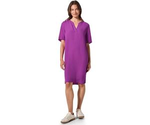 Cecil Linen_LI/CV_Solid Split Neck Dress Magenta Lacquer XS