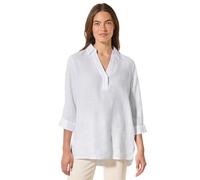 Klassische Bluse CECIL, Damen, Gr. M (40), weiß, Web, 100% Leinen, unifarben, casual, klassisch normal, V-Ausschnitt, 3/4-Ärmel Bündchen, Blusen, mit 3/4 Ärmeln (47448262-M) weiß
