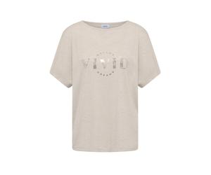 Cecil - Locker geschnittenes T-Shirt mit Frontprint beige - Gr. - S