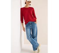 CECIL Damen 3015484 Strukturpullover, Fiery red Heather Melange, S