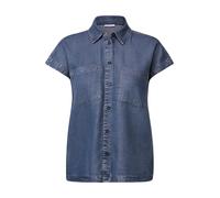 CECIL Damen 3411858 Lyocell Bluse, mid Blue wash, X-Small