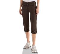 Cecil Damen Mid Waist Casual Fit Hose mit Turn Up in Braun, Gr: 32