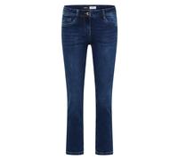 Comfort-fit-Jeans CECIL, Damen, Gr. 27, Länge 28, mid blau used wash, Jeans, 75% Baumwolle, 23% Polyester, 2% Elasthan, unifarben, knöchellang, Jeans, 5-Pocket-Style (34553012-27) mid blau used wash