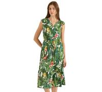 Sommerkleid CECIL, Damen, Gr. L (42), US-Größen, khaki, Stoff, 100% Viskose, bedruckt, comfort fit Midi, V-Ausschnitt, normaler Saum, Kleider Sommerkleid, mit allover Print (36210513-L) khaki