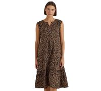 Midikleid CECIL, Damen, Gr. XXL (46), US-Größen, braun (creamy mocha), Stoff, 100% Viskose, gemustert, normal wadenlang, Rundhals, abgesteppt, Kleider Midikleid, mit grafischem Muster (47171559-XXL) c