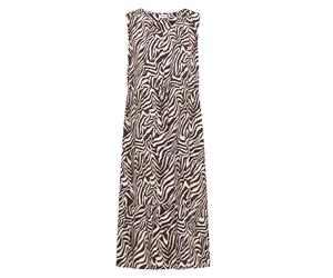 CECIL - Midikleid mit V-Neck und Zebraprint brown cacao - Gr. - S