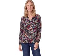 CECIL Damen Langarm-Bluse Split Neck mit Print Viskose truffle braun Größe L