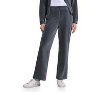 CECIL Cordhose High Waist Straight-Leg elastischer Materialmix Damen Gr. M Länge 30 stone ash grau