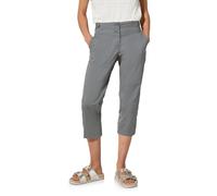 Caprihose CECIL "Style New York", Damen, Gr. 31, N-Gr, obelisk grau, Web, Obermaterial: 98% Baumwolle, 2% Elasthan, unifarben, casual, normal kniebedeckend, Hosen, mit Knopfdetails am Bund (22250415-3