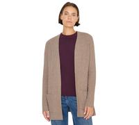 Cardigan CECIL, Damen, Gr. L (42), toffee cream melange, Strick, Obermaterial: 37% Baumwolle, 34% Polyacryl, 26% Polyester, 3% Elasthan, unifarben, lässig geschnitten ca. Mitte Oberschenkel, Rundhals,