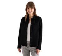 Kurzjacke CECIL, Damen, Gr. M (40), schwarz, Stoff, 84% Polyester, 14% Viskose, 2% Elasthan, unifarben, comfort fit normal, V-Ausschnitt, abgesteppt, Jacken Kurzjacke, mit Struktur-Optik (66656453-M)