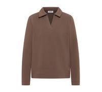 Cecil Langarmshirt – V-Ausschnitt, abgesteppt, 78% Baumwolle – Damen XL (44), urban taupe