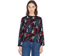 Cecil Damen Print-Bluse – gemustert, 100% Viskose – Schwarz, Gr. L