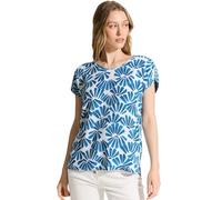 Kurzarmbluse CECIL Gr. S (38), blau (azure blue) Damen Blusen kurzarm mit All-Over Print (97904408-S)