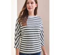 Cecil Langarmshirt Gestreiftes Federgarn Damen Blau Größe M