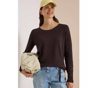 Rundhalspullover CECIL, Damen, Gr. L (42), braun (truffle braun), Web, 60% Baumwolle, 40% Viskose, unifarben, normal normal, Rundhals, Rippbündchen, Pullover Rundhalspullover, mit Struktur-Optik (3192