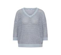 Cecil - Pullover in lockerem Lochstrick mit V-Ausschnitt blau - Gr. - S