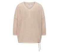 Cecil - Pullover mit Lochmuster und V-Ausschnitt beige - Gr. - XS