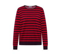 Rundhalspullover CECIL, Damen, Gr. XS (36), rot (eggplant rot), Web, 60% Baumwolle, 40% Viskose, gestreift, normal normal, Rundhals, Rippbündchen, Pullover Rundhalspullover, im soften Baumwoll-Mix (63