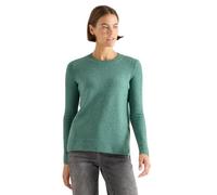 Strickpullover STREET ONE, Damen, Gr. XXL (46), jewel grün melange, Stoff, Web, 37% Baumwolle, 34% Polyacryl, 26% Polyester, 3% Elasthan, unifarben, casual, comfort fit normal, Rundhals, Langarm elast