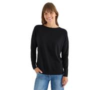Strickpullover CECIL, Damen, Gr. M (40), schwarz, Stoff, 50% Viskose, 28% Polyester, 22% Nylon, unifarben, comfort fit normal, U-Boot-Ausschnitt, elastischer Bund, Pullover, mit Struktur-Optik (580505
