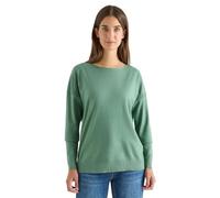 Strickpullover CECIL, Damen, Gr. XL (44), highland grün melange, Strick, Obermaterial: 50% Viskose, 28% Polyester, 22% Nylon, meliert, regular fit normal, U-Boot-Ausschnitt, Pullover, mit Strukturdeta