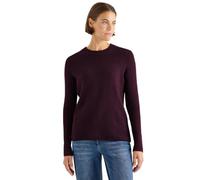 Strickpullover CECIL, Damen, Gr. M (40), eggplant rot, Strick, Obermaterial: 37% Baumwolle, 34% Polyacryl, 26% Polyester, 3% Elasthan, unifarben, normal hüftbedeckend, Rundhals, Pullover, mit Struktur