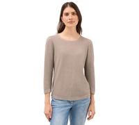 Strickpullover CECIL, Damen, Gr. M40, braun (toffee cream melange), Web, 60% Baumwolle, 40% Viskose, unifarben, normal normal, Rundhals, abgesteppt, Pullover, aus Feinstrick (47919363-M) toffee cream