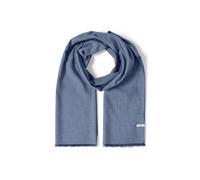 Cecil Damen Schal in Unifarbe mit feinen Fransen in Blau, Gr: One size