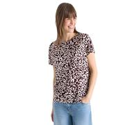 Cecil Damen Shirt im Leinen-Look mit Leo-Print in Rot, Gr: XXL