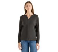 Cecil Damen Langarmshirt Tunika-Look Rundhals Raw Khaki 48% Baumwolle/48% Modal Comfort Fit Gr. L