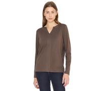 Langarmshirt CECIL, Damen, Gr. M (40), urban taupe, Web, 48% Baumwolle, 48% Modal, 4% Elasthan, unifarben, comfort fit normal, Rundhals, abgesteppt, Shirts Langarmshirt, aus Baumwolle mit Stretchante