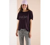 Cecil - Locker geschnittenes T-Shirt mit Frontprint lila/rot - Gr. - S