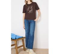 Print-Shirt CECIL, Damen, Gr. M (40), macchiato braun, Web, 100% Baumwolle, bedruckt, comfort fit normal, Rundhals, abgesteppt, Shirts, mit Wording und Print (28238109-M) macchiato braun