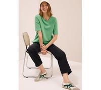 Sweatshirt CECIL, Damen, Gr. M (40), fennel grün, Sweatware, Obermaterial: 47% Modal, 45% Polyester, 8% Elasthan, unifarben, casual, regular fit normal, Rundhals, Kurzarm, Sweatshirts, mit seitlichen