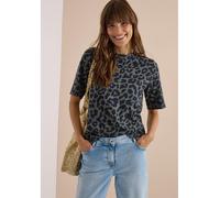 Cecil T-Shirt mit Rundhals und Leo-Muster Dried Olive Green L