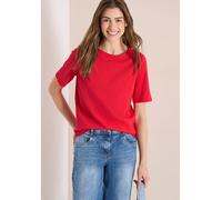 Kurzarmshirt CECIL, Damen, Gr. XL (44), glazed apple rot, Jersey, Obermaterial: 100% Baumwolle, unifarben, normal hüftbedeckend, Rundhals, Shirts Kurzarmshirt, aus weicher Baumwolle (96304009-XL)