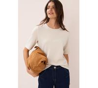 Sweatshirt CECIL, Damen, Gr. S (38), oat milk beige, Sweatware, Obermaterial: 47% Modal, 45% Polyester, 8% Elasthan, unifarben, casual, regular fit normal, Rundhals, Kurzarm, Sweatshirts, mit seitlich