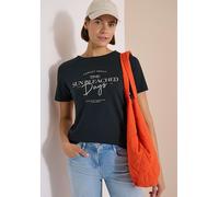 T-Shirt mit Boat Neck und Wording Artwork
